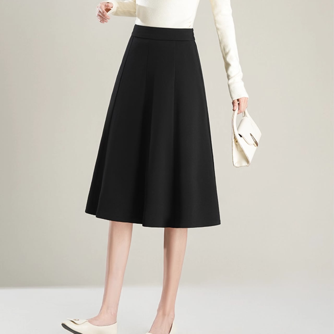 フレア ミモレ丈 Aライン スカート K1096