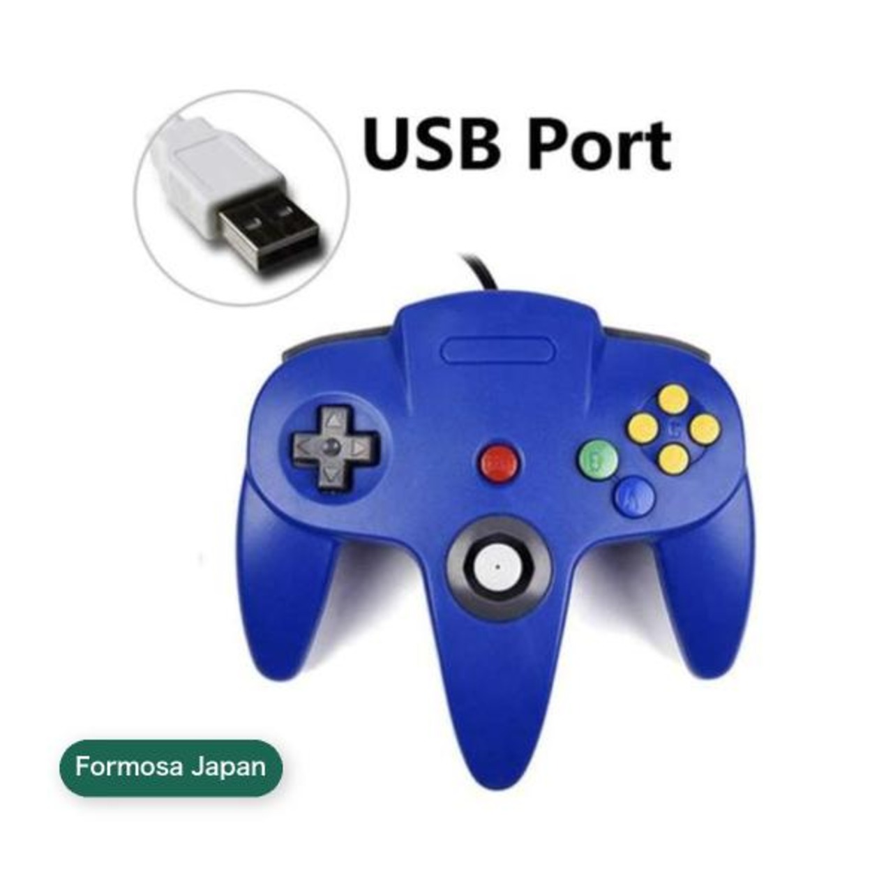 Formosa Japan N64 Windows Mac OS パソコン 用 ゲームコントローラー 青 IF-N64USB-BL