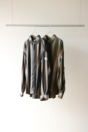 elephant tribal fabrics -Zip Ombre Stripe Shirt- / E03-JSH25F / エレファブ オンブレ ストライプシャツ