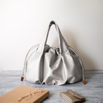 ふんわり巾着 トートバッグ 上質 PVCスムース レザー 軽量 バルーン ショルダー