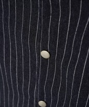 【#Re:room】PIN STRIPE DENIM BIG SHIRTS JACKET［REJ123］