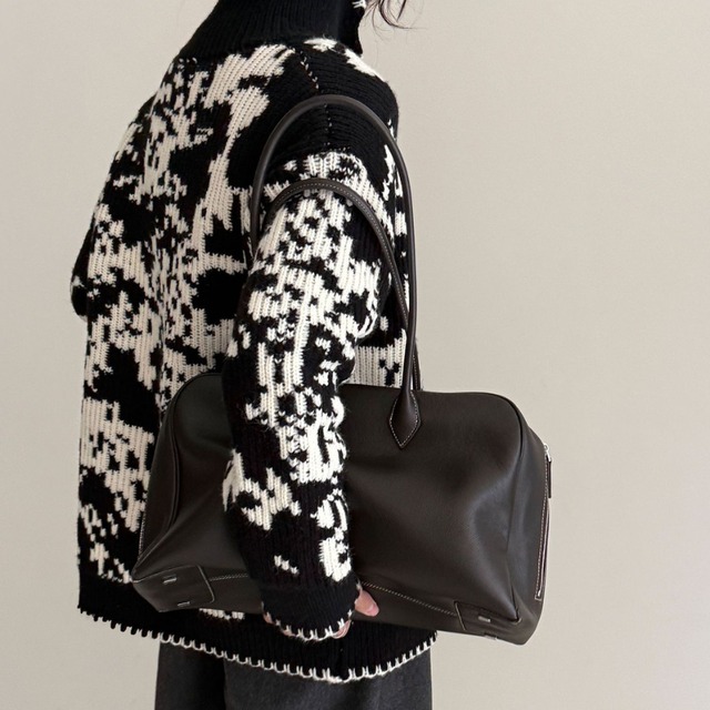 stand-collar knit cardigan　J00304