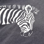 80s Hanes USA製 ゼブラ アニマルプリント ヴィンテージ Tシャツ フェード ブラック