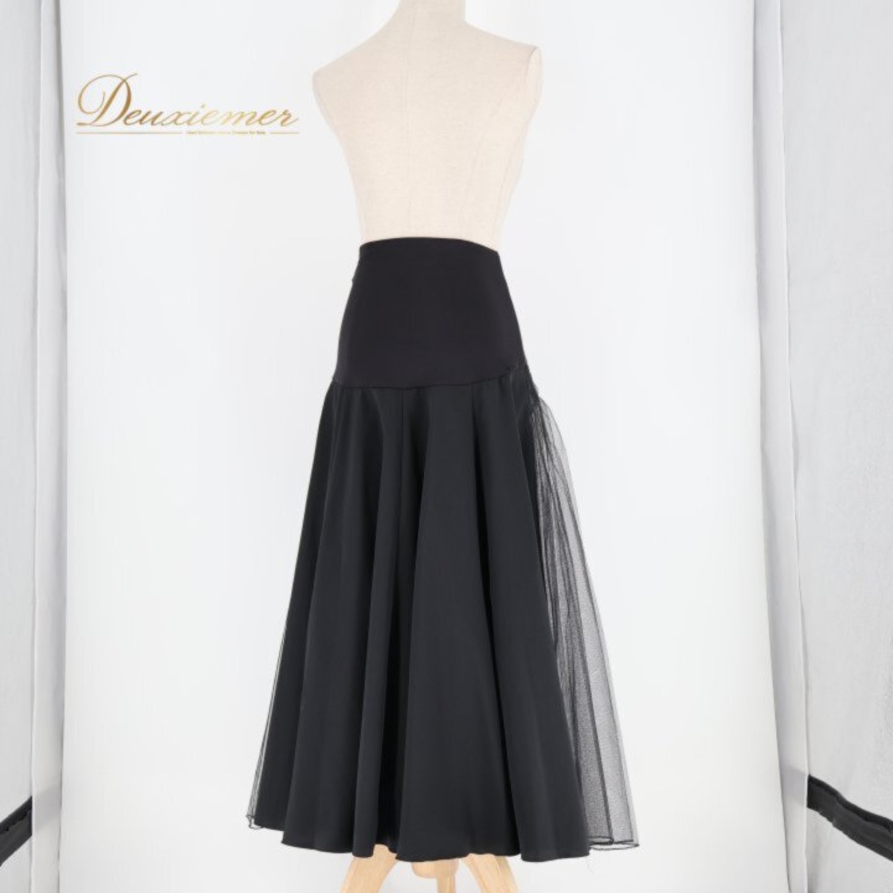 社交ダンス 衣装 スカート ブラック系 チャコット Chacott 黒 日本製 練習 レッスン 無地 シンプル チュール 上品 かわいい ダンス衣装 イベント ステージ パーティー ふんわり ボリューム オールブラック