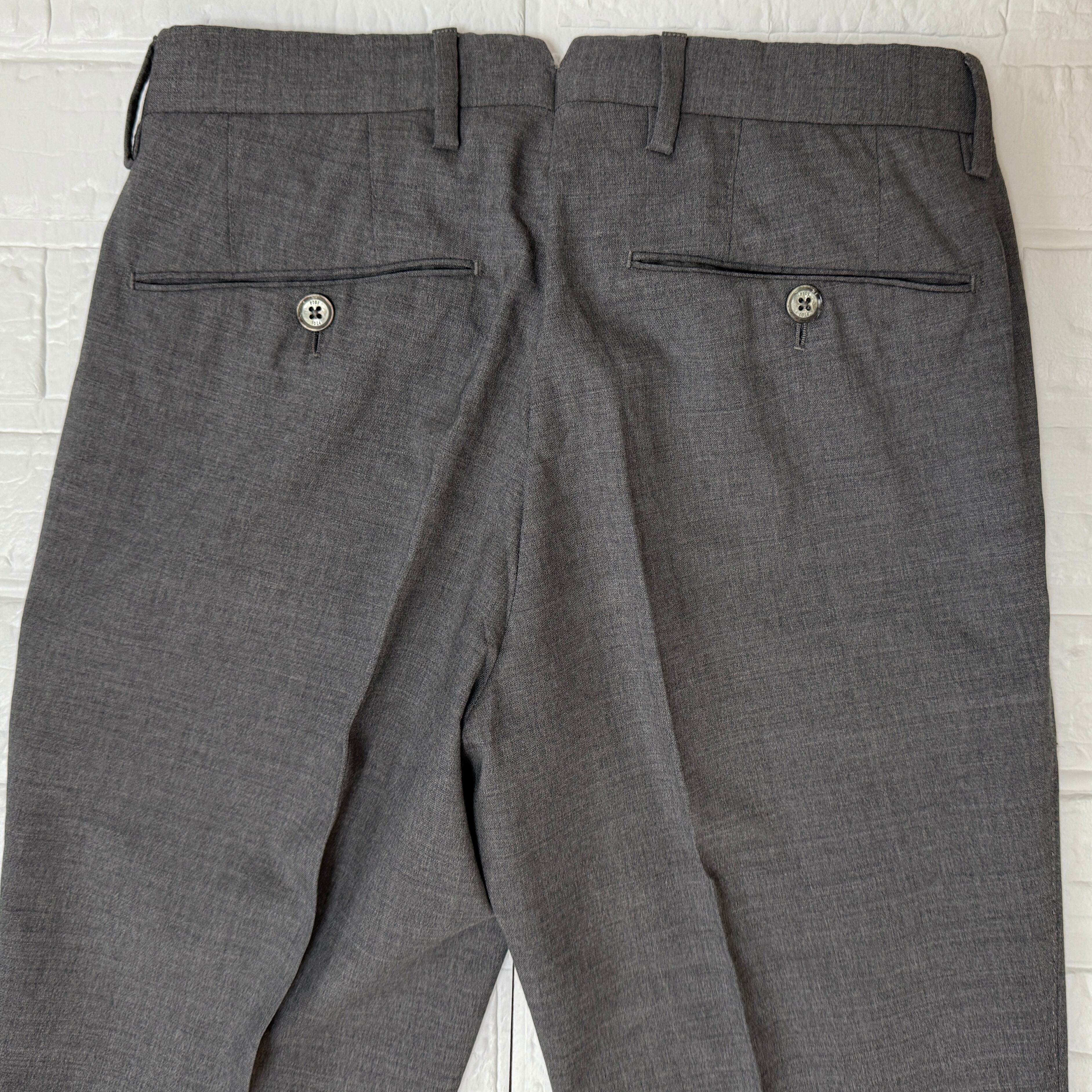 PT01×BEAMS F 1プリーツ ウール スラックス (グレー、サイズ42、XS