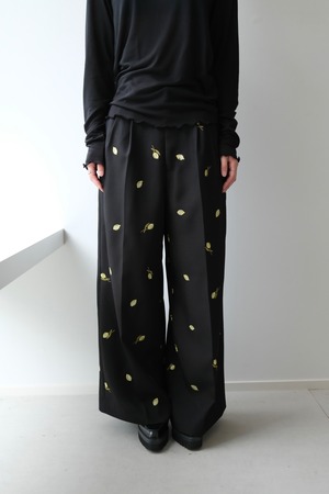 CREDONA MOTIF EMBROIDERY PANTS モチーフ刺繍パンツ Black