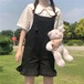 ✞ カラーオーバーオールショートパンツ ステッチ ✞ゴスロリ SM ミリ 甘ロリ クラロリ 和ロリ エレガント 黒ロリ 姫ロリ 華ロリ BB-BB5378519