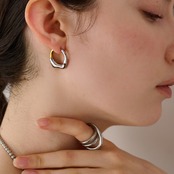 6/19(金)21時新作発売*stainless ツートン ピアス