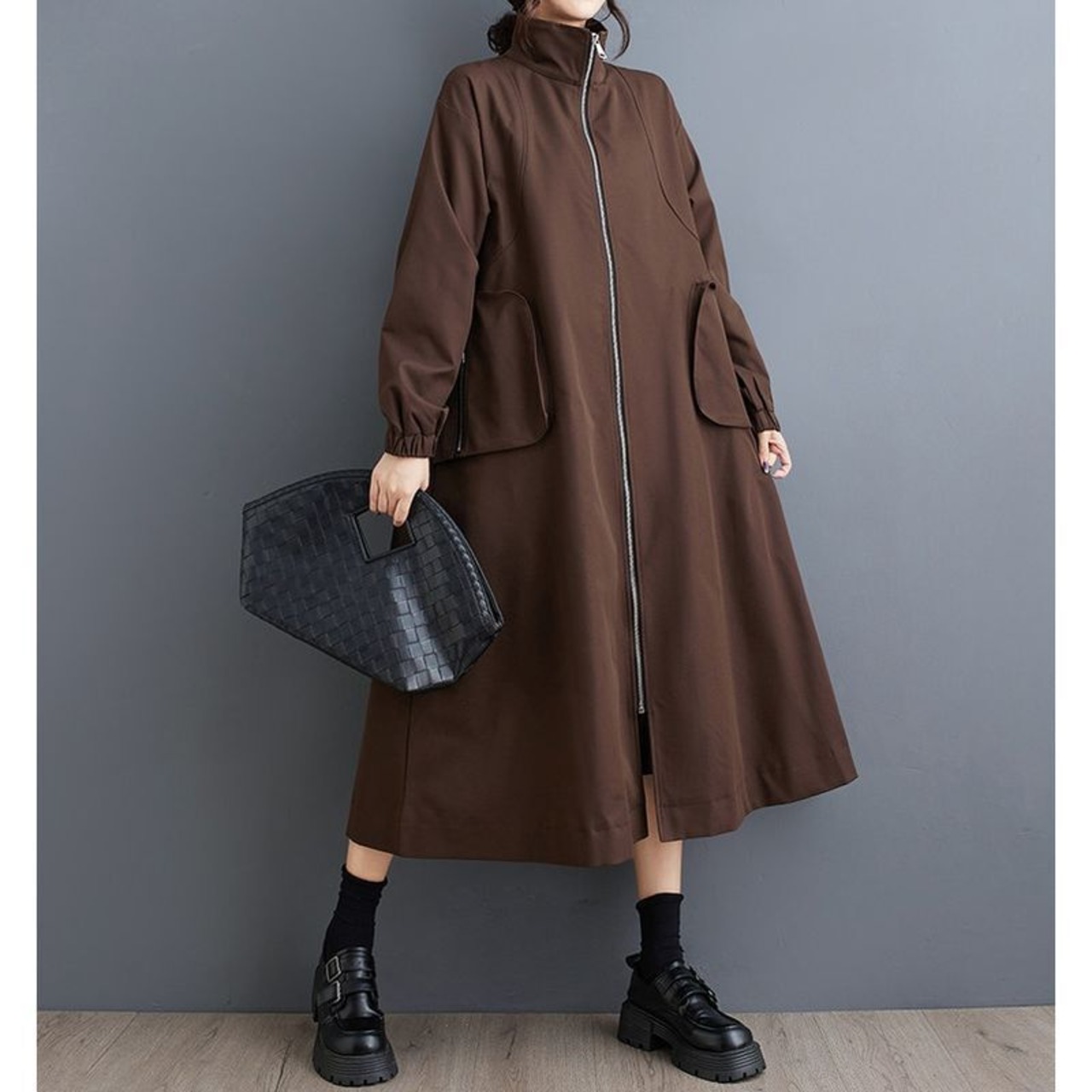 ジップ ポケット トレンチコート  60063