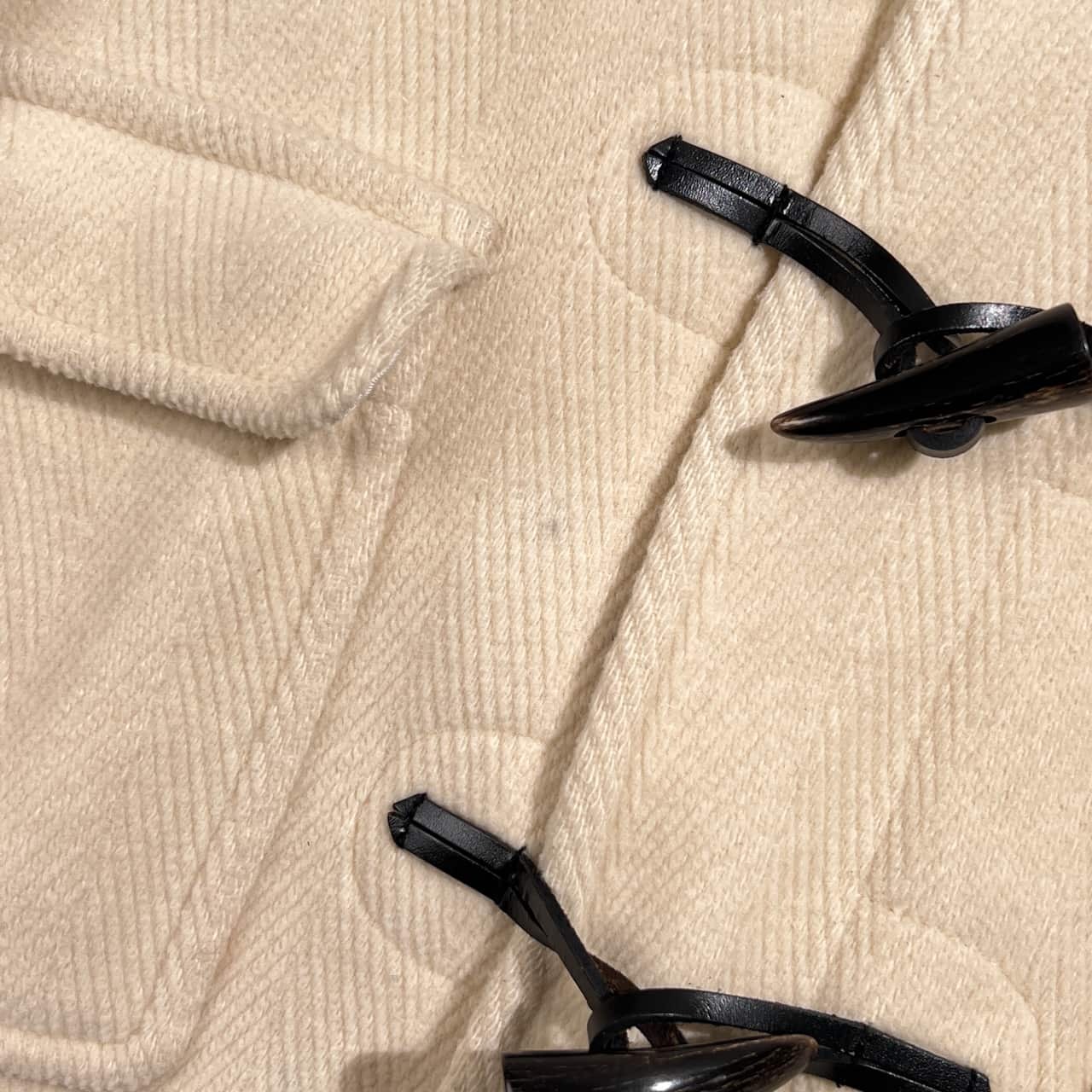 SHIPS シップス Vallombrosa 生地 ヘリンボーン ウール ダッフルコート 38/アイボリー系 レディース