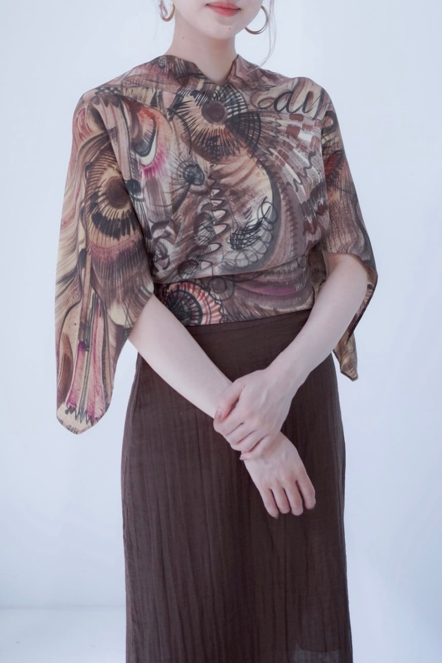 unique print short tops