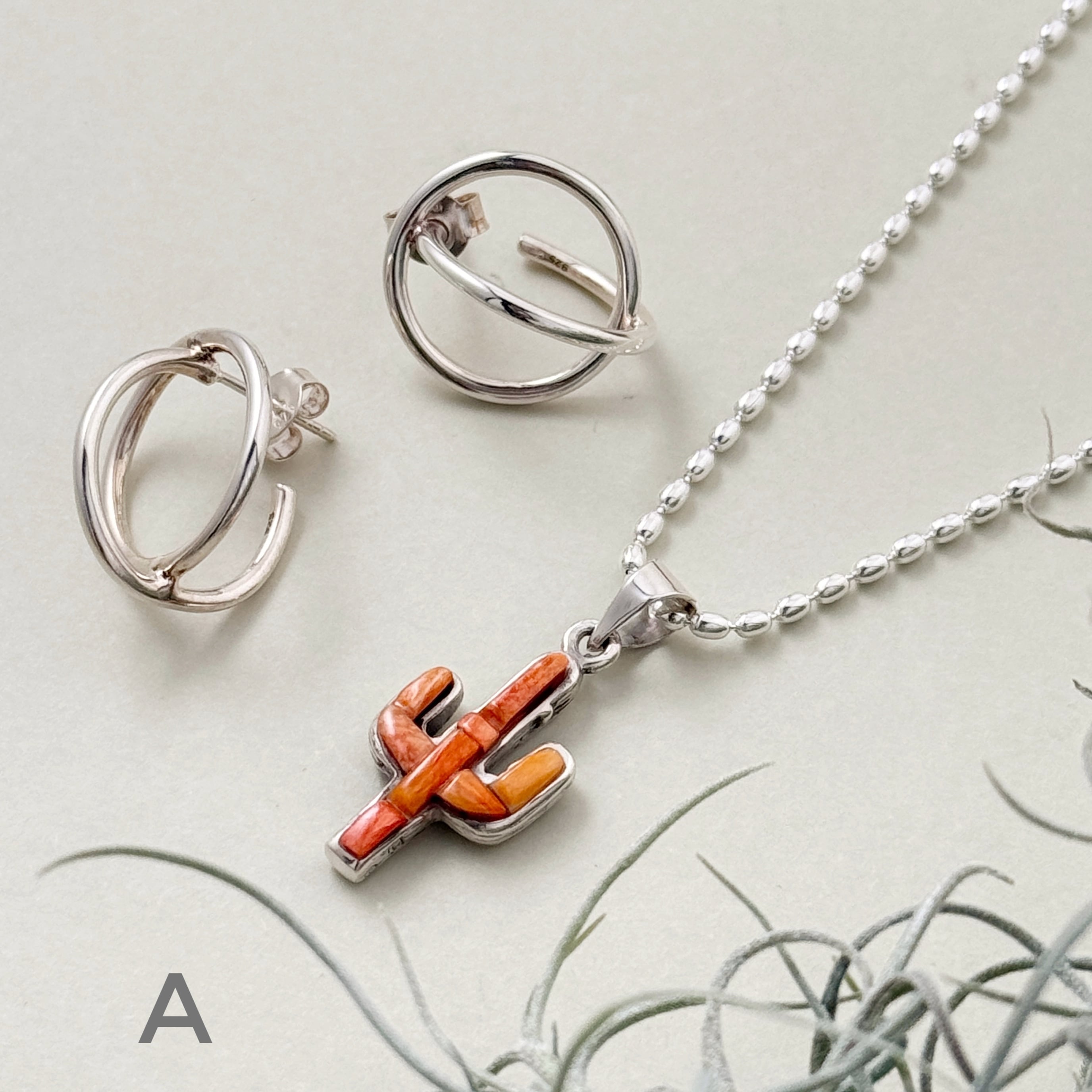 Indian Jewelry》 サボテン ターコイズ-マルチストーン 2way