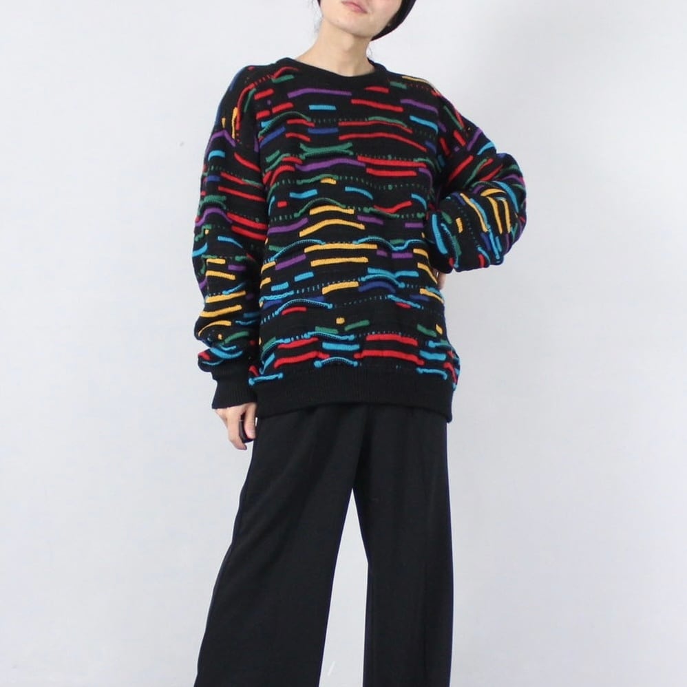 vintage COOGI 希少 ボーダー3D デザインニットセーター made in