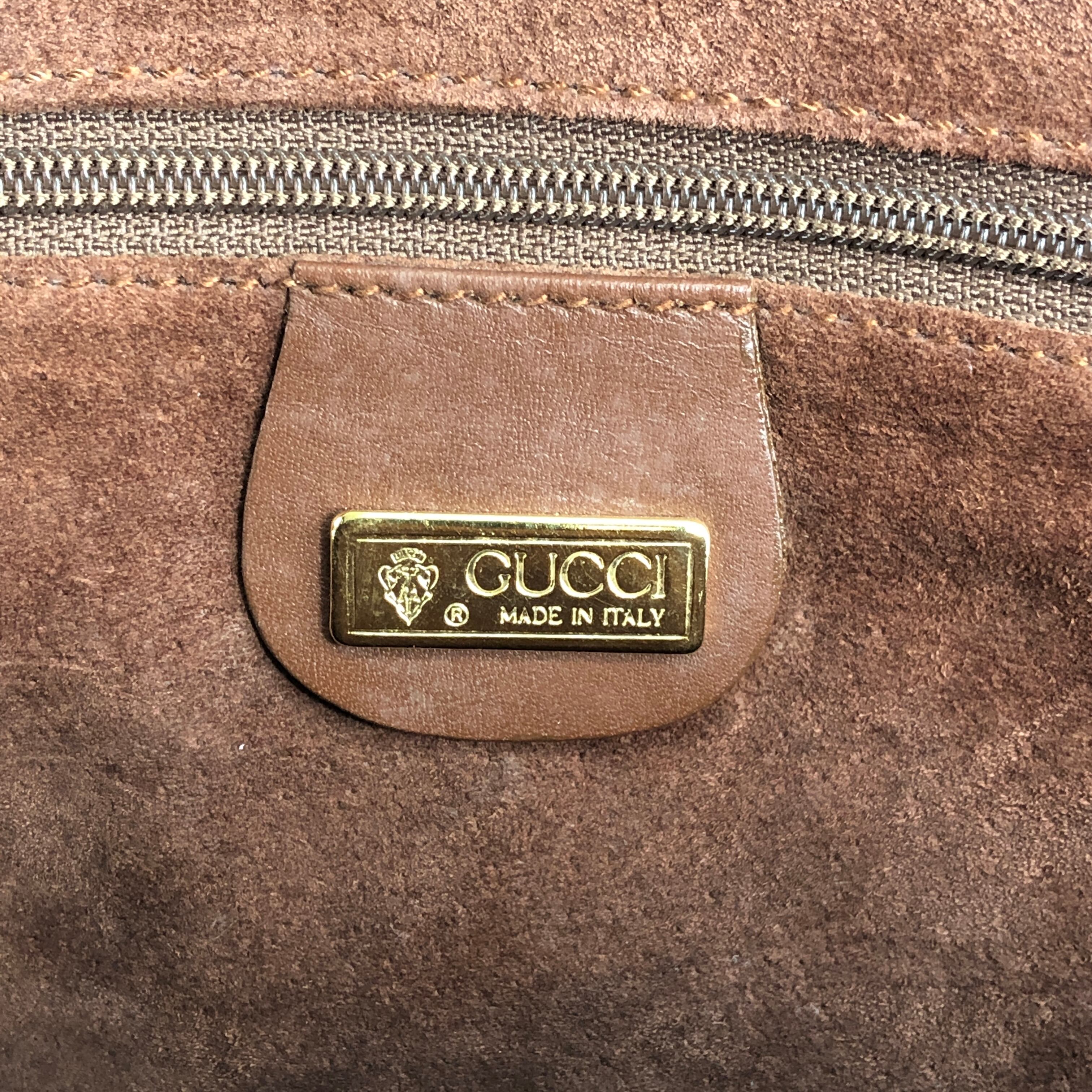 GUCCI グッチ ハンドバッグ ブラウン ロゴ型押し レザー ミニボストン