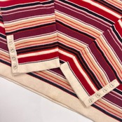 LAURA ASHLEY ローラアシュレイ ボーダー ヘンリーネック 長袖 コットン ニット セーター L/マルチ レディース