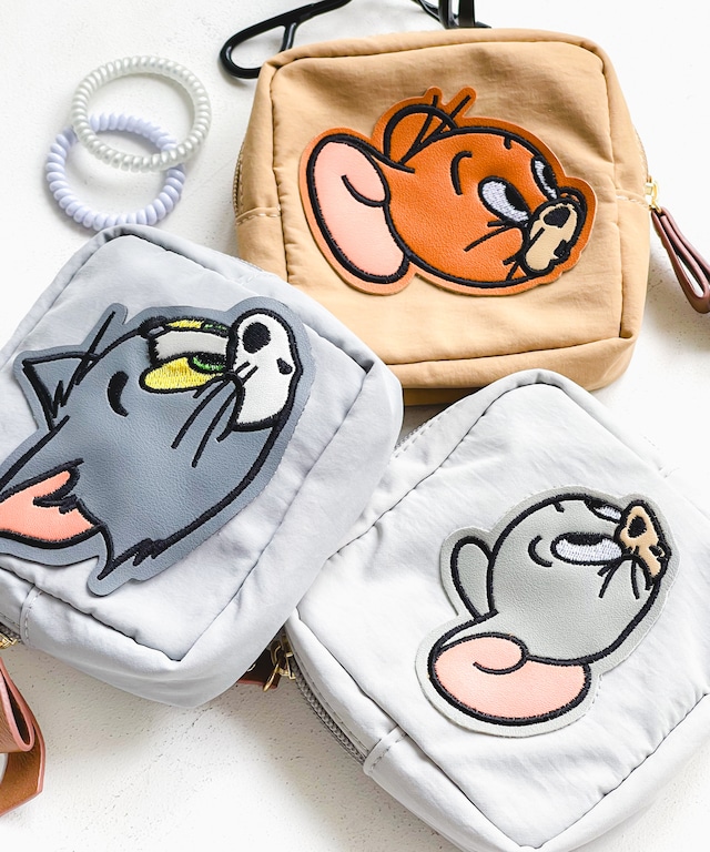F258038_TOM and JERRY×Flapper アップリケダイカットポーチ