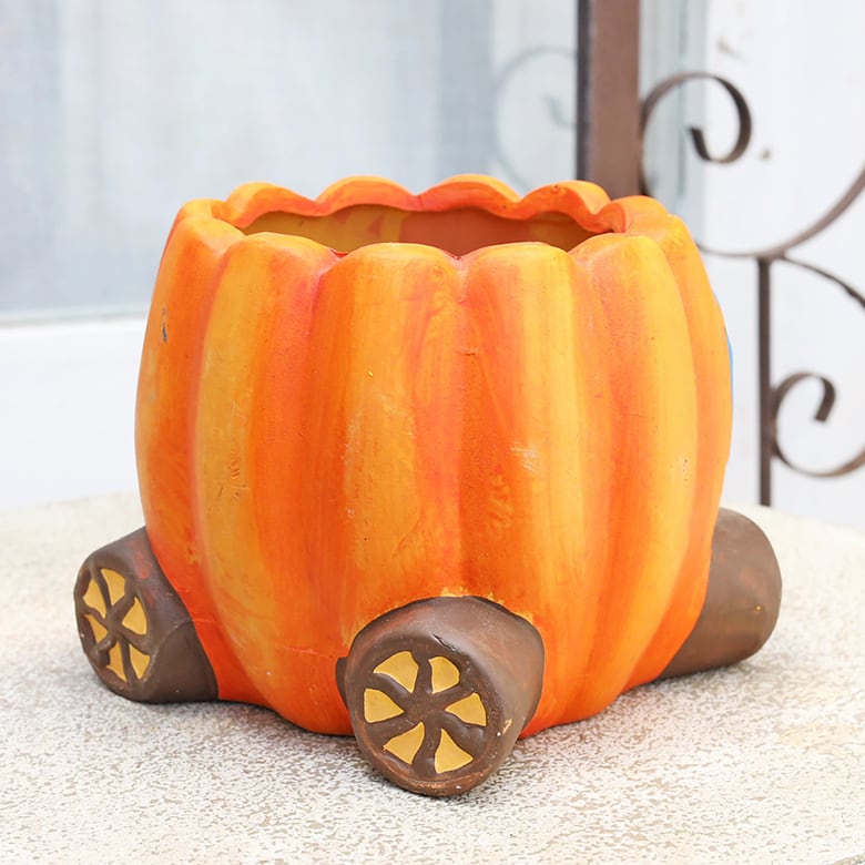 鉢カバー ハロウィン かぼちゃ馬車 セラミックポット ガーデニング