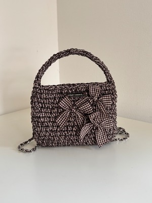 【即納】gingham check 9 brown
