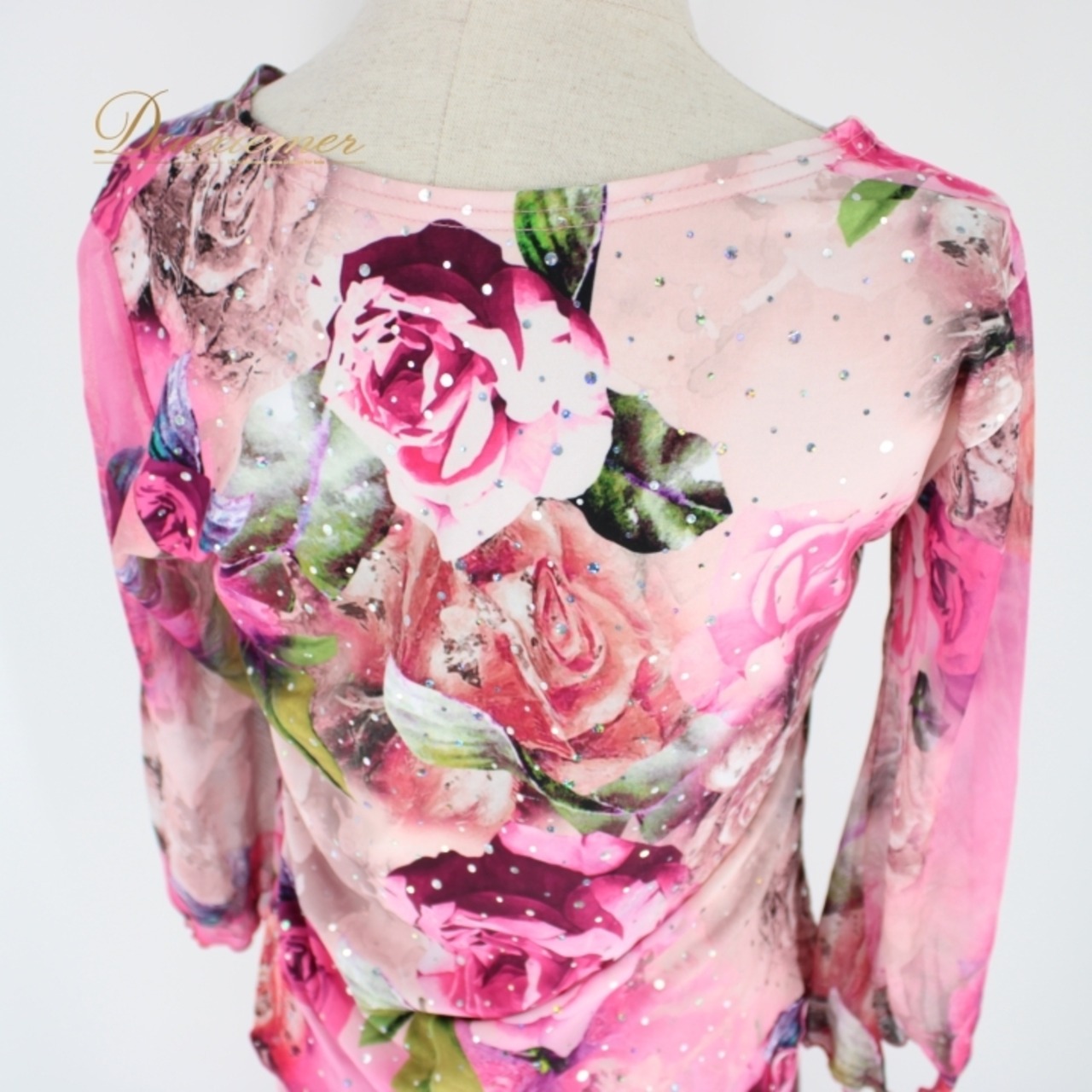 社交ダンス 衣装 スタンダード 上下セット ツーピース レッスンウェア パーティ衣装 レディース ACROSS ピンク系 グリーン系 花柄 長袖 フラワープリント おしゃれ 柔らかい 伸縮性 カジュアル エレガント レディースファッション ダンス発表会 国際大会 トレーニング フィット感 快適 丈夫 洗濯可 ランニング カラフル ルームウェア シフォン素材 ステージ衣装