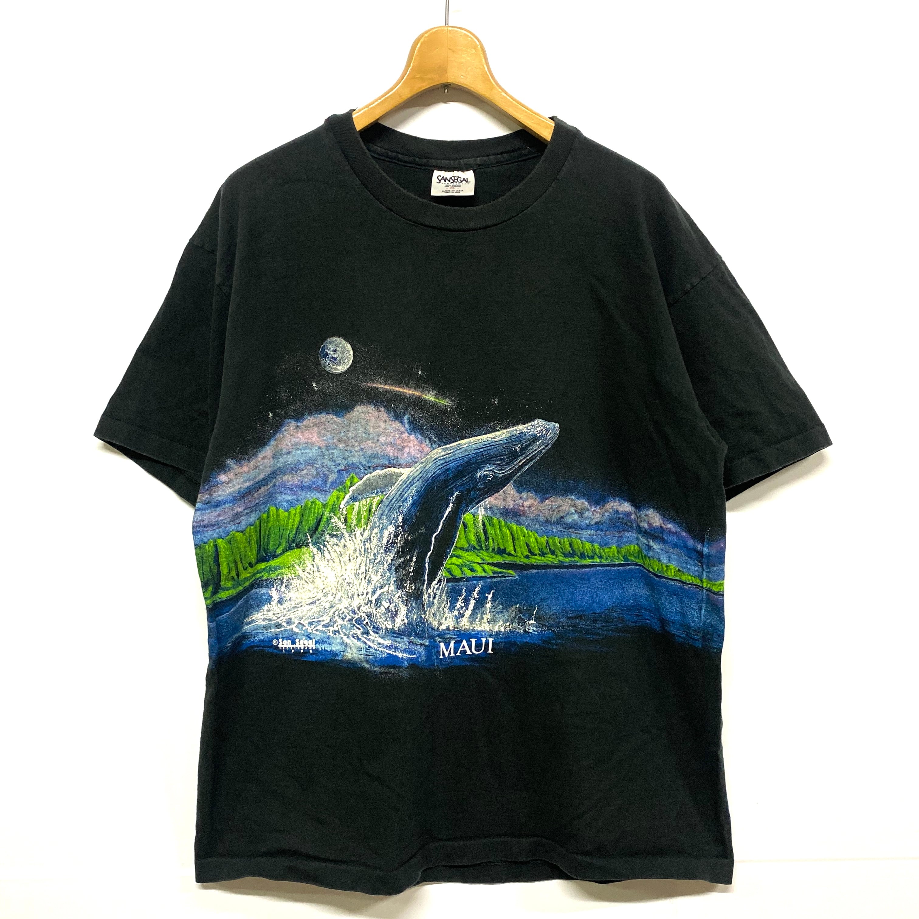 激レア　Powder クジラ Tシャツ　ヴィンテージ　M-67 90年代 USA製 MAUI クジラ ホエール プリントTシャツ メンズXL Tシャツ