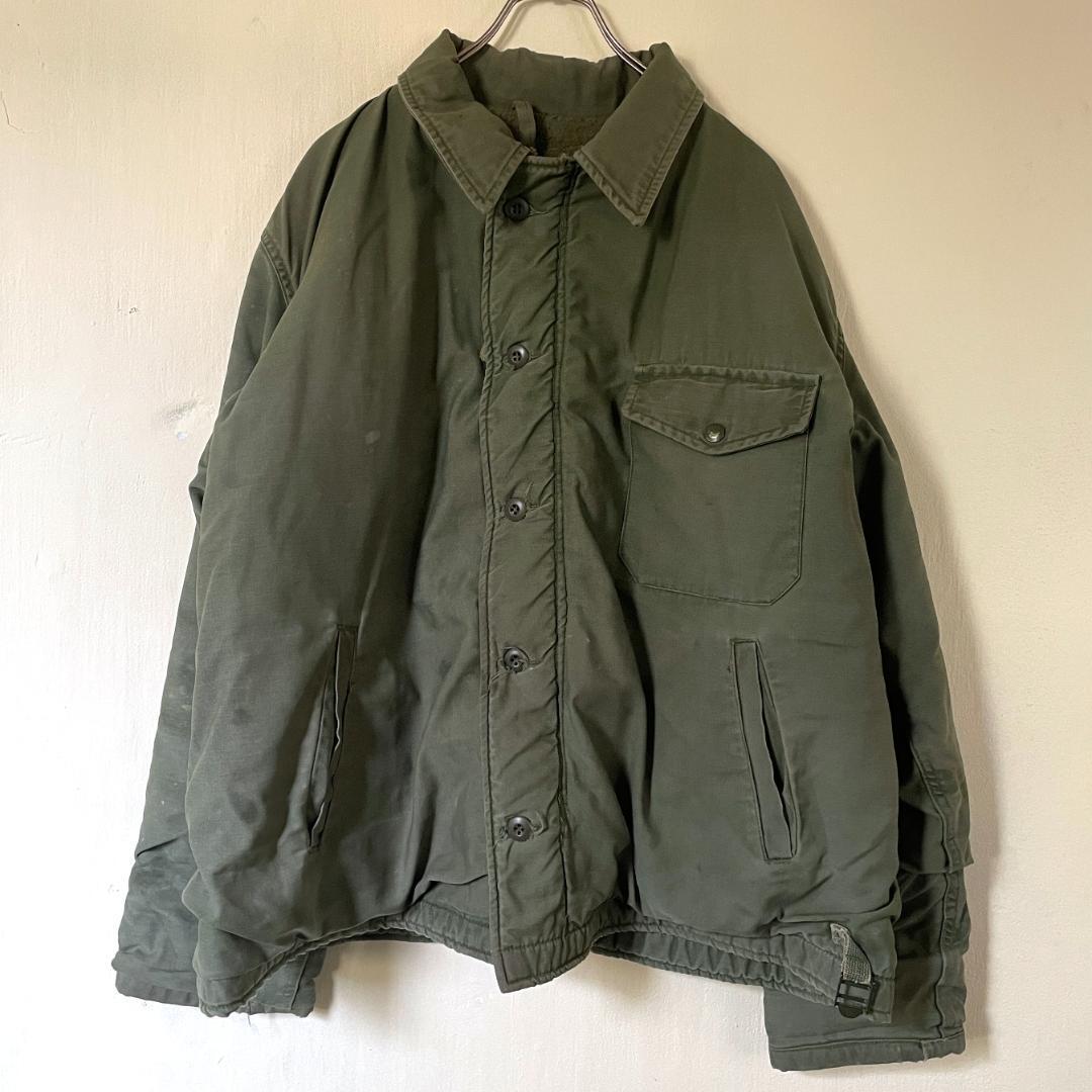 AB34 美品 本物 実品 前期型 US NAVY A2 デッキジャケット XL