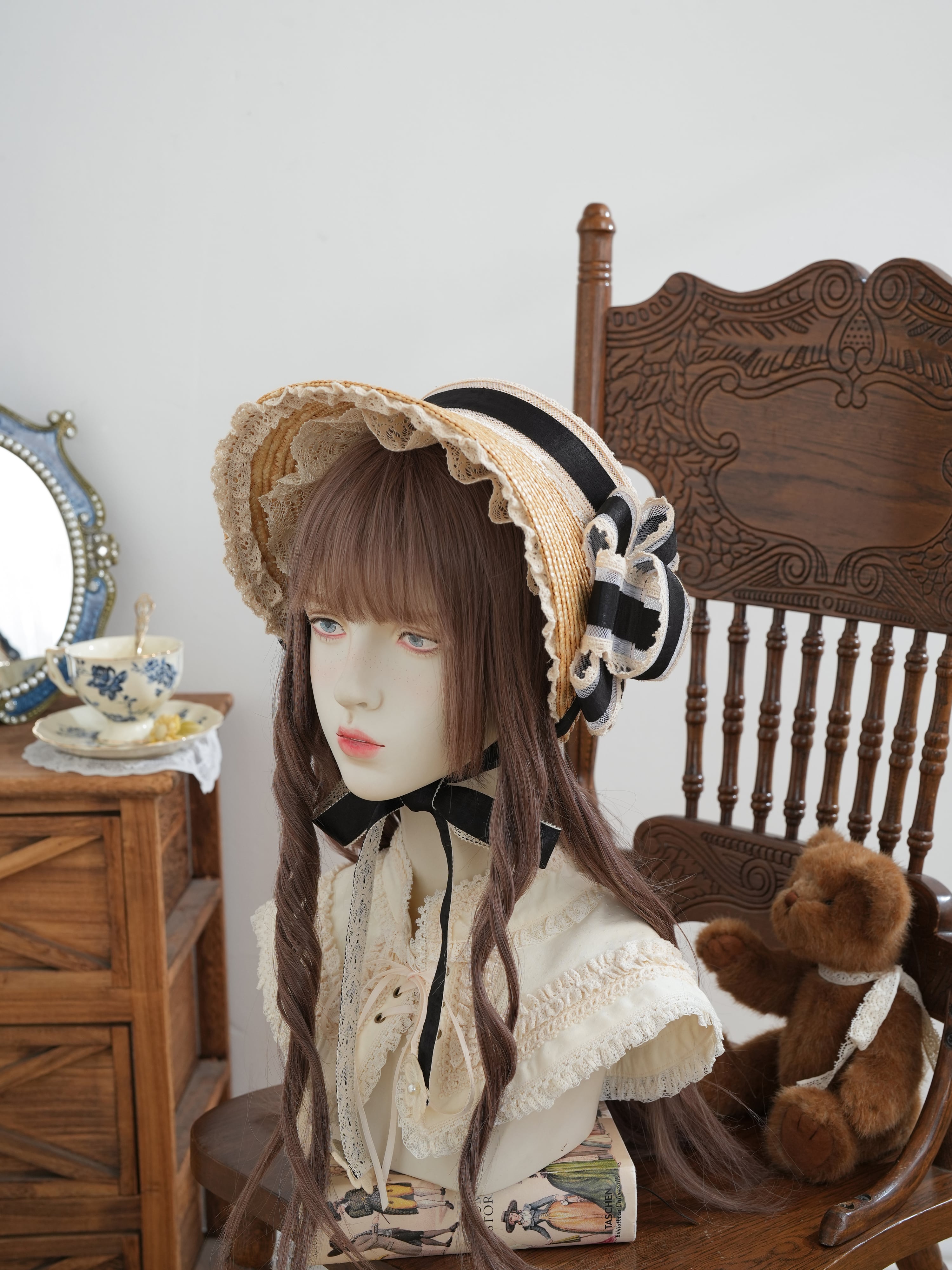 木陰のほほえみ 麦わらリボンボンネット | HoshibakoWorks