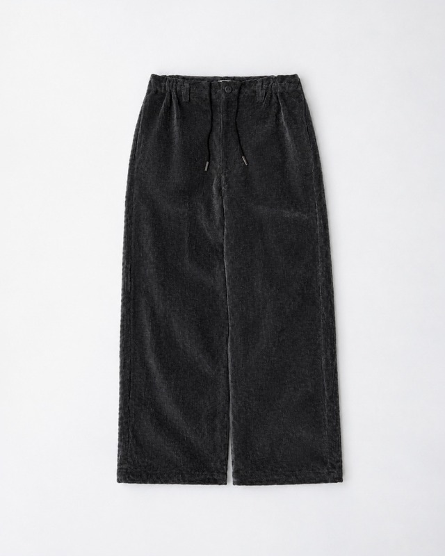 saby WIDE CORD EASY PANTS - Pigment Stone Wash - RUST BLACK