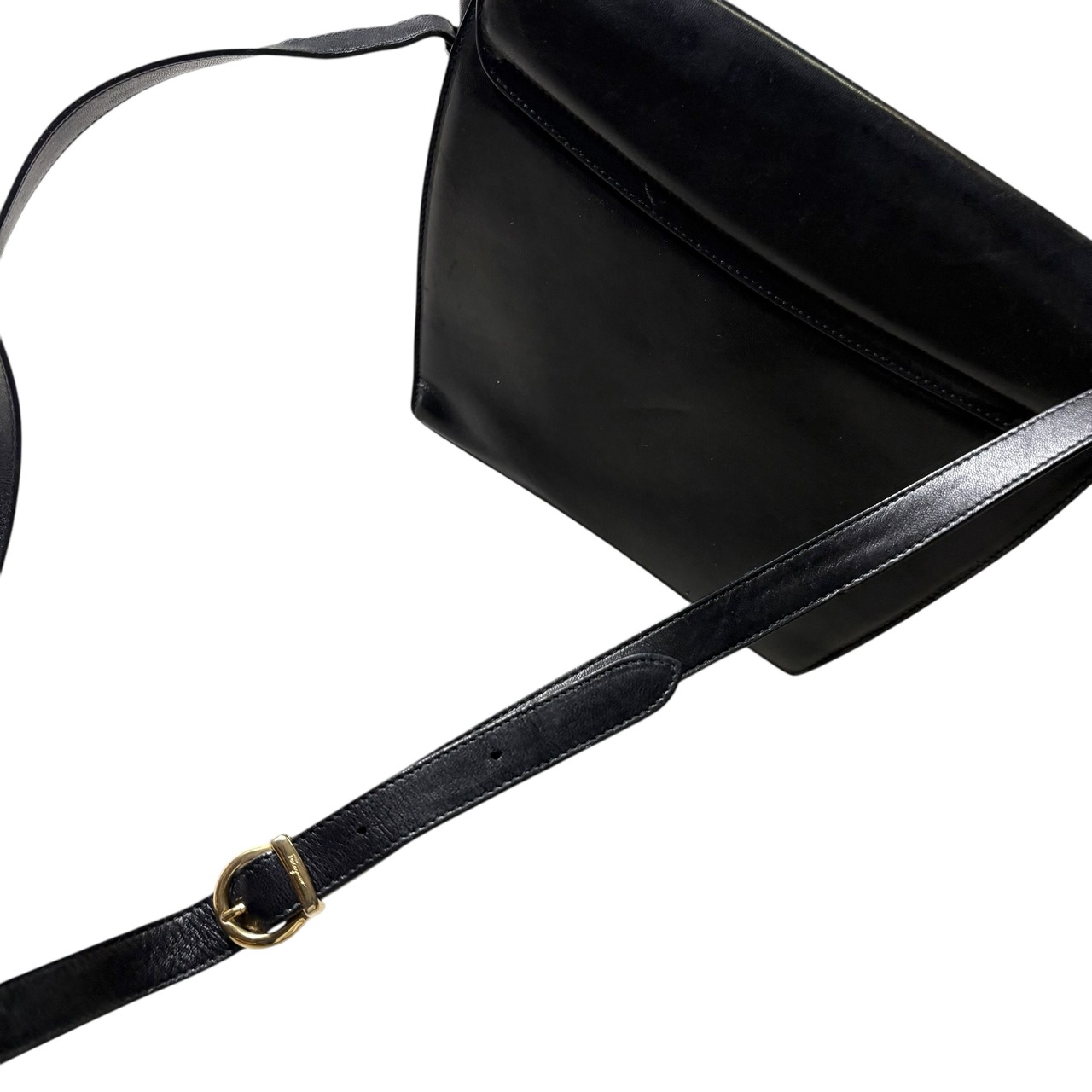vintage SALVATORE FERRAGAMO black leather shoulder bag