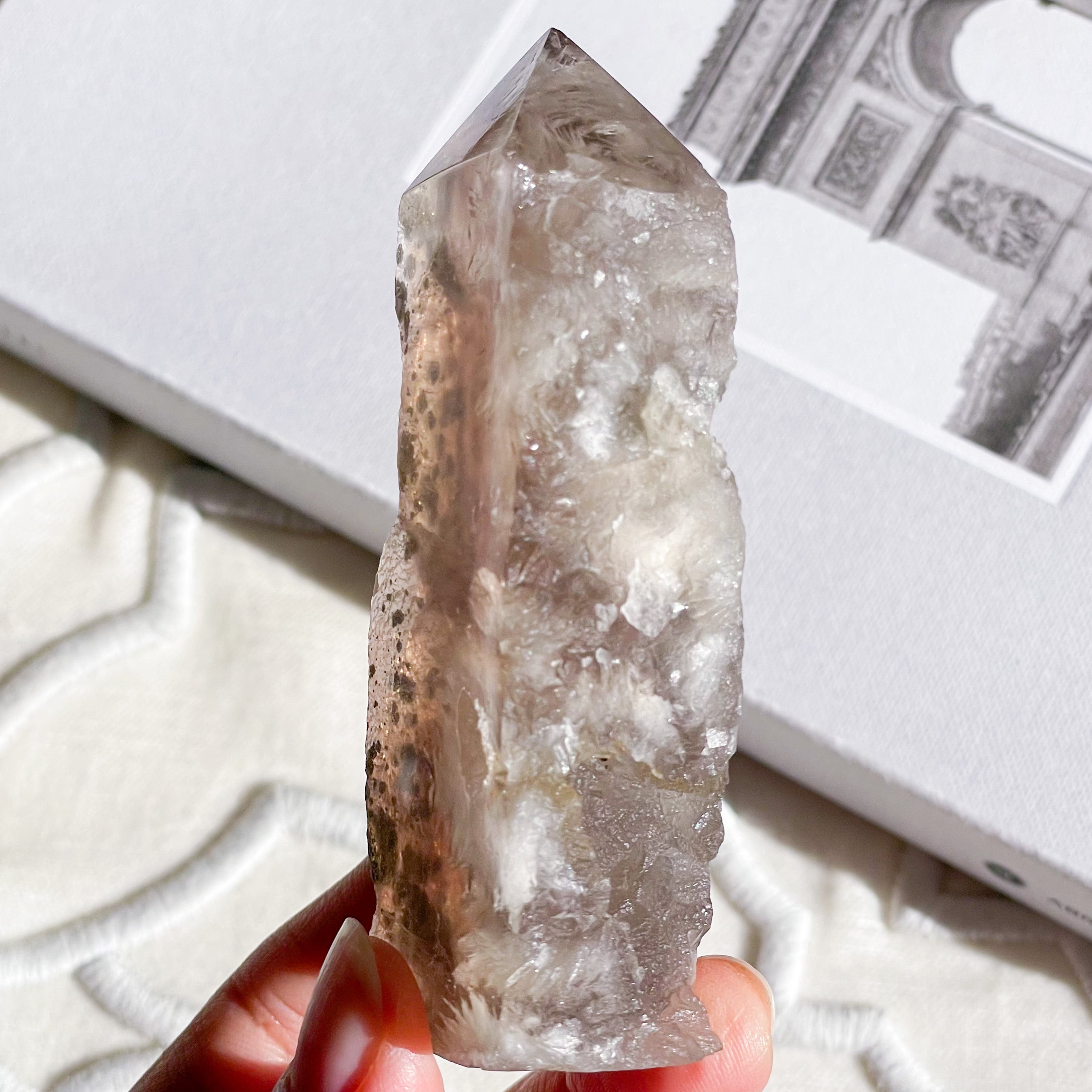 Pyrite on Fluorite Point 4 ✧ フローライト&パイライト ポイント