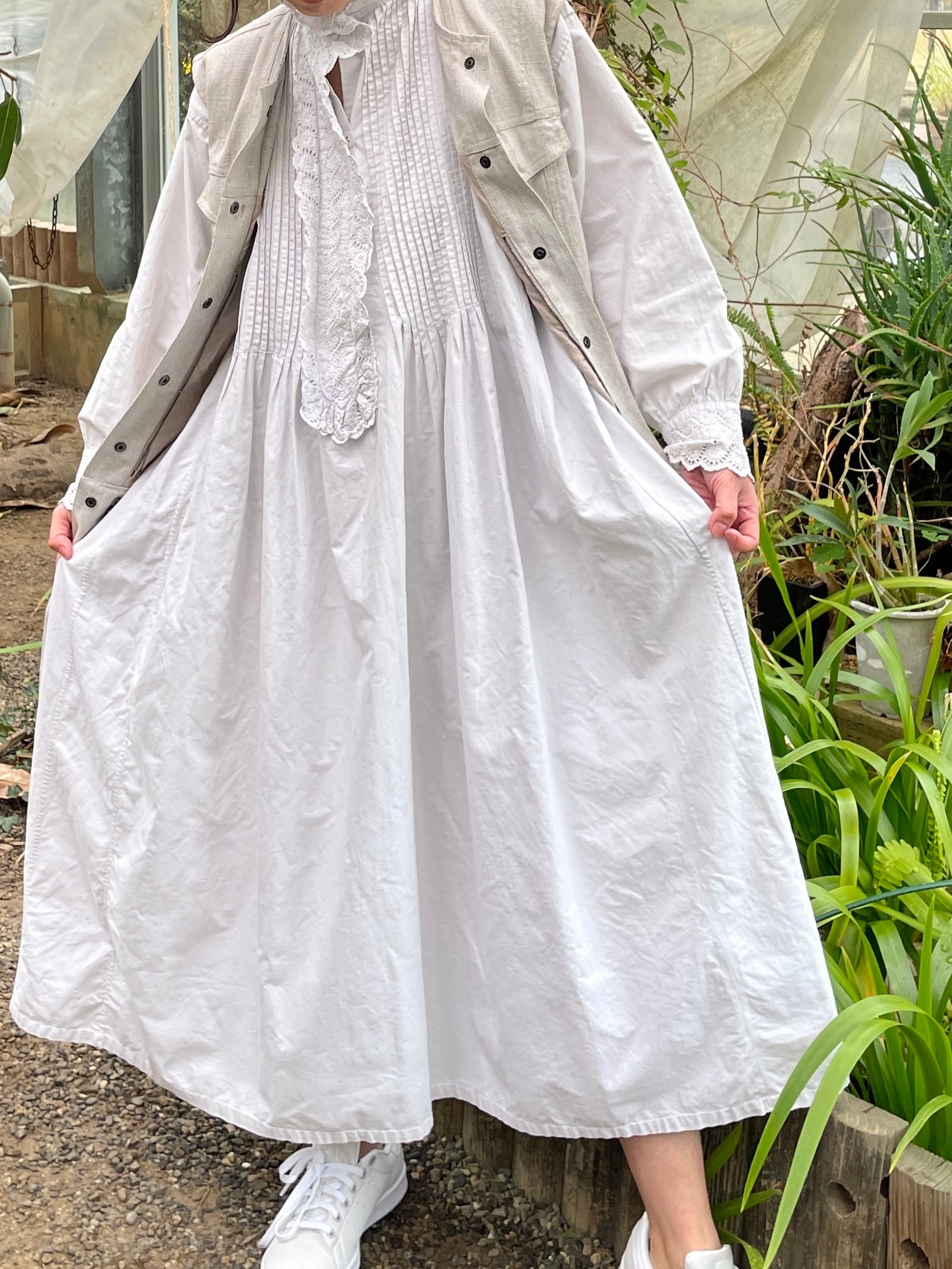 1900's France antique cotton gown