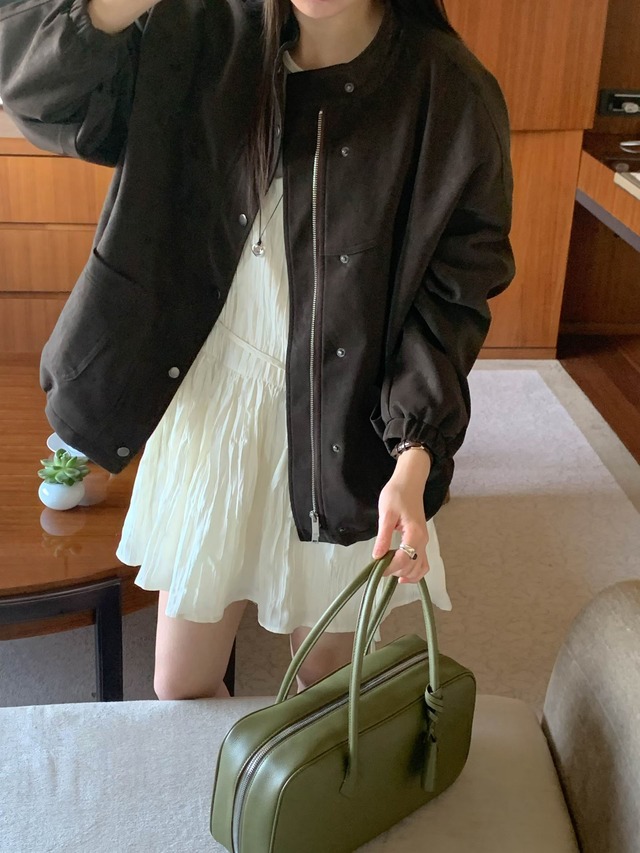 (予約) AREING / Alto leather jumper 2color