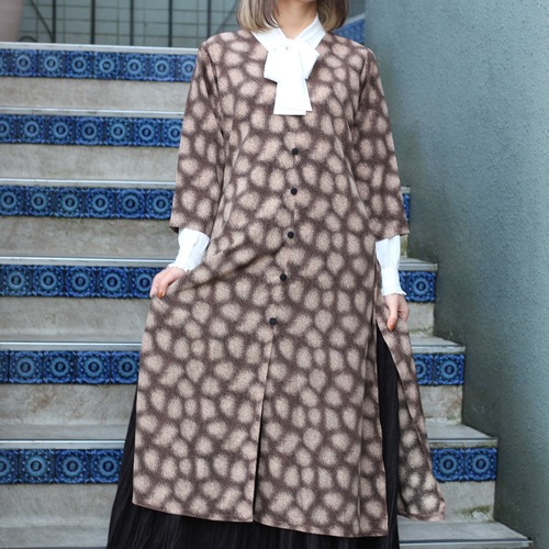 USA VINTAGE GIRAFFE PATTERNED SLIT ONE PIECE/アメリカ古着キリン柄スリットワンピース