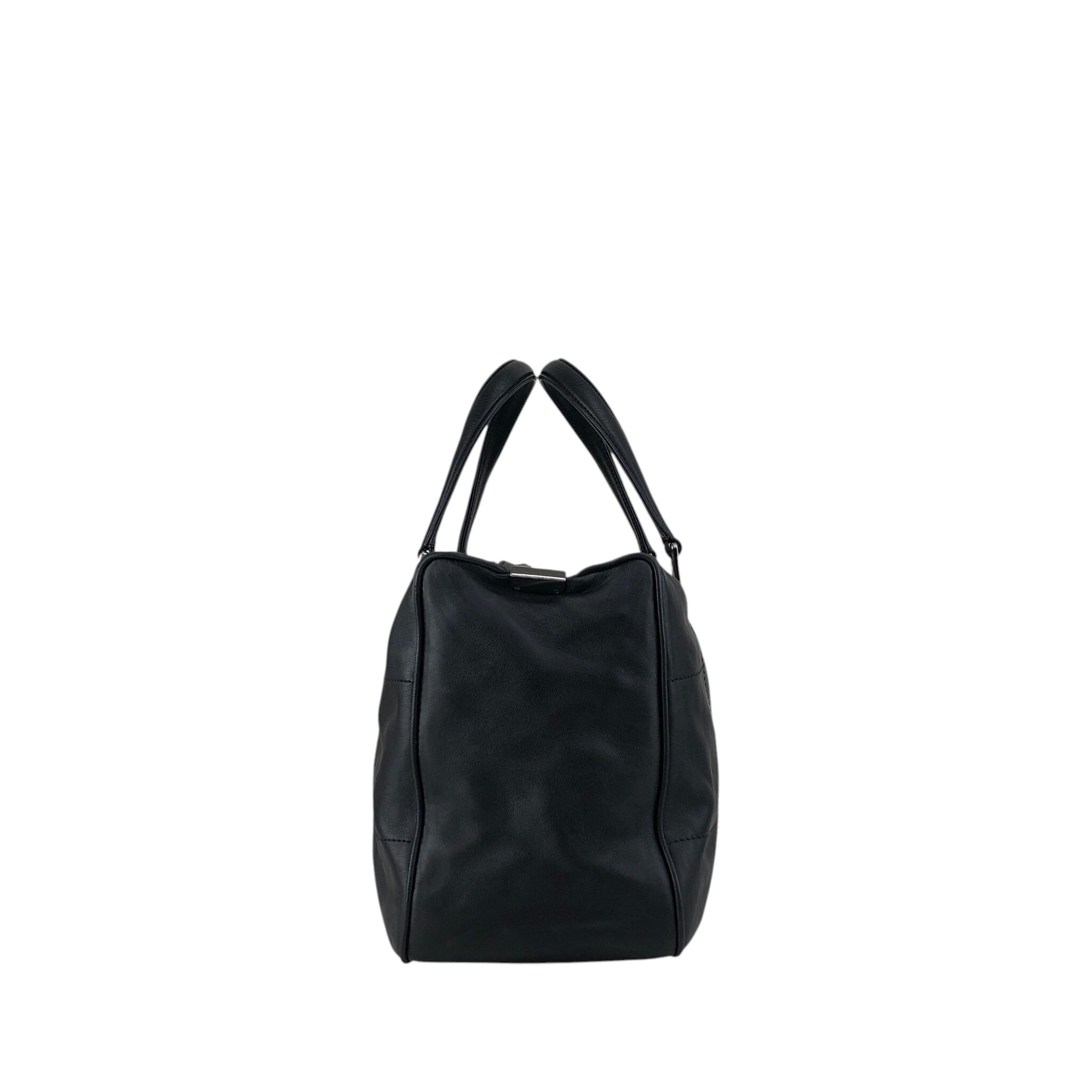 CHANEL シャネル ハンドバッグ ブラック チョコバー レザー ボストン