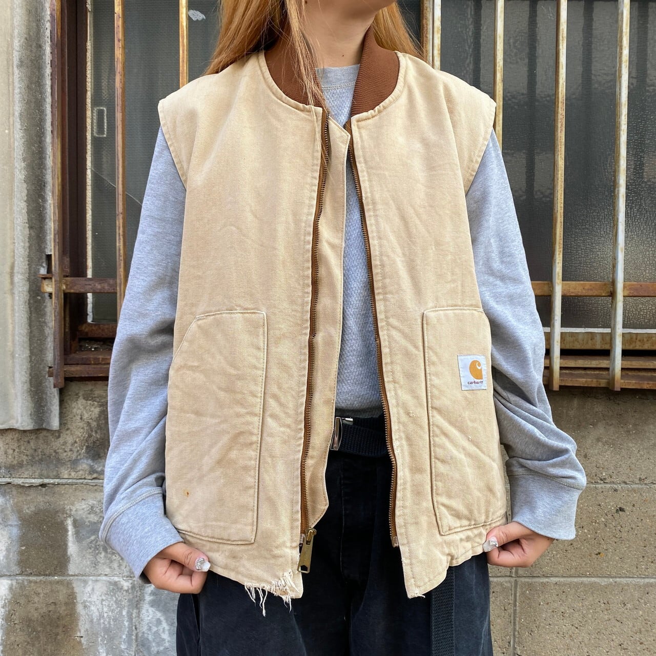 USA製 Carhartt カーハート ダック地 ベスト メンズXL 古着 90s 