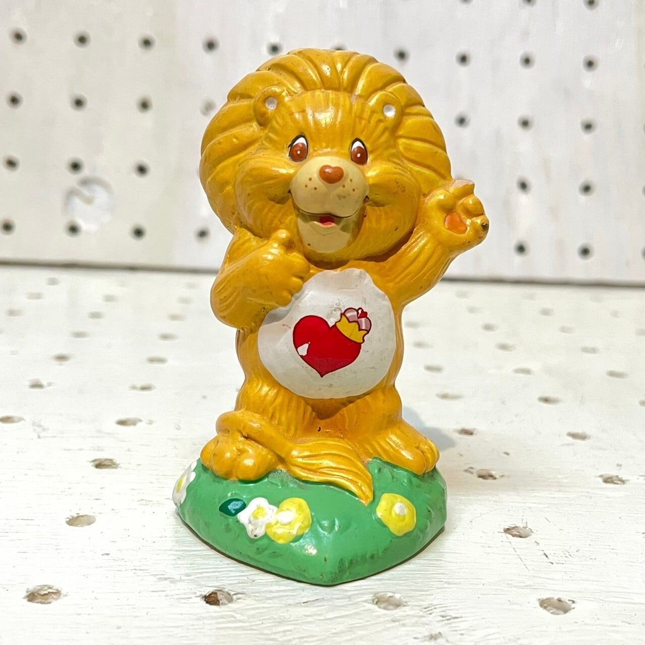 80s ケアベア・ハートライオン・セラミックフィギュア-カズンズ ビリーブ 陶器 / Vintage Care Bears Cousins Brave  Heart Lion Ceramic Figre 1980 | THE PUPPEZ☆e-shop　/ ザ　パペッツ松本-WEBショップ