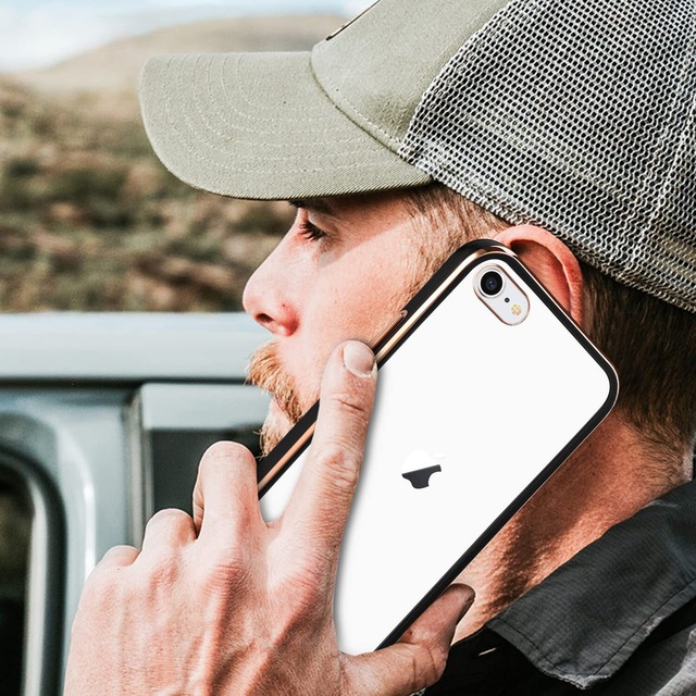 iPhone SE3 ケース クリア アイフォン SE 第3世代 第2世代 iPhone8 iPhone7 カバー スマホケース 透明 耐衝撃 TPU シリコン スリム 薄型(ブラック)