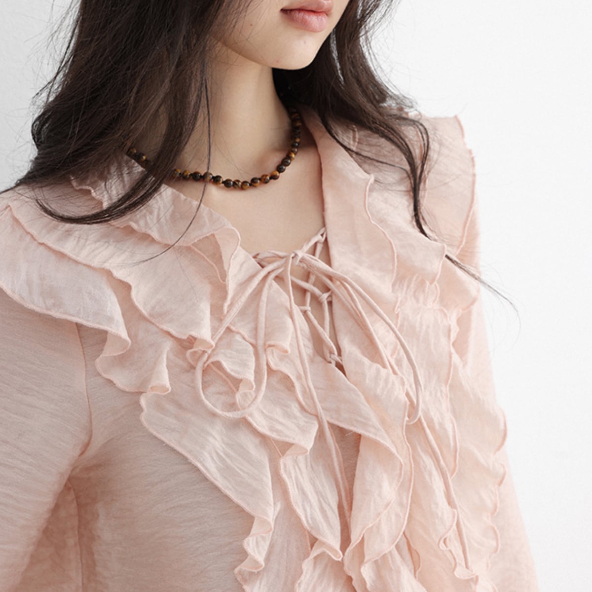 Tiered Ruffle V-neck Blouse ch0067