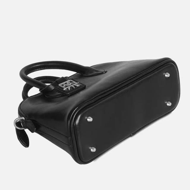 Mini faux leather handbag with charm tag C1355