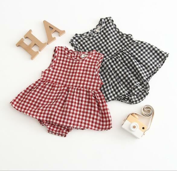 即納〗ベビー/キッズ☆ギンガムチェック柄ロンパース | babymoco 即納〗ベビー/キッズ☆ギンガムチェック柄ロンパース | babymoco