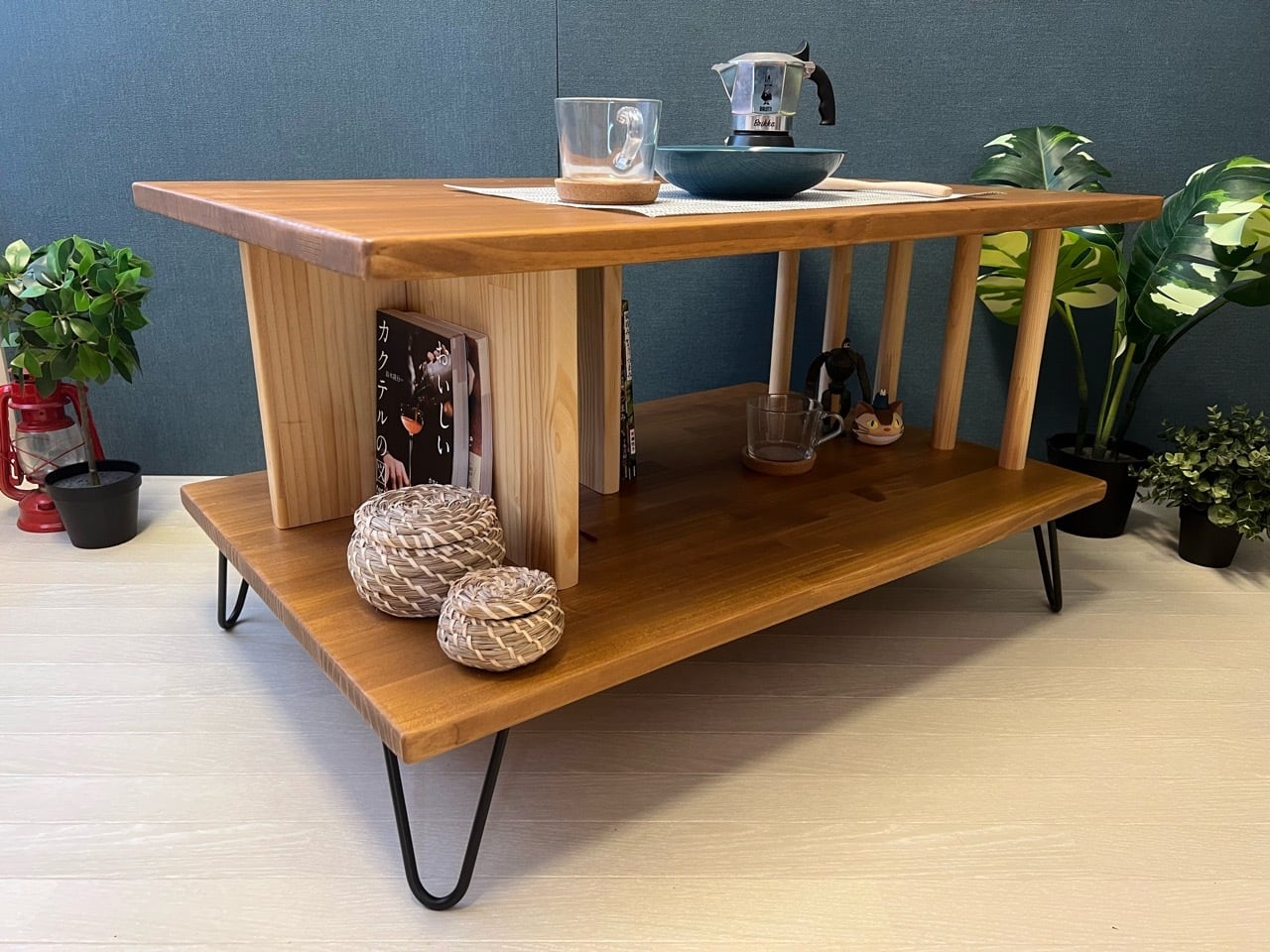 【送料無料】 ローテーブル 長方形 収納付き 90cm パイン 折りたたみ脚 オーダー】 ローテーブル 長方形 90cm 60cm パイン 折りたたみ脚