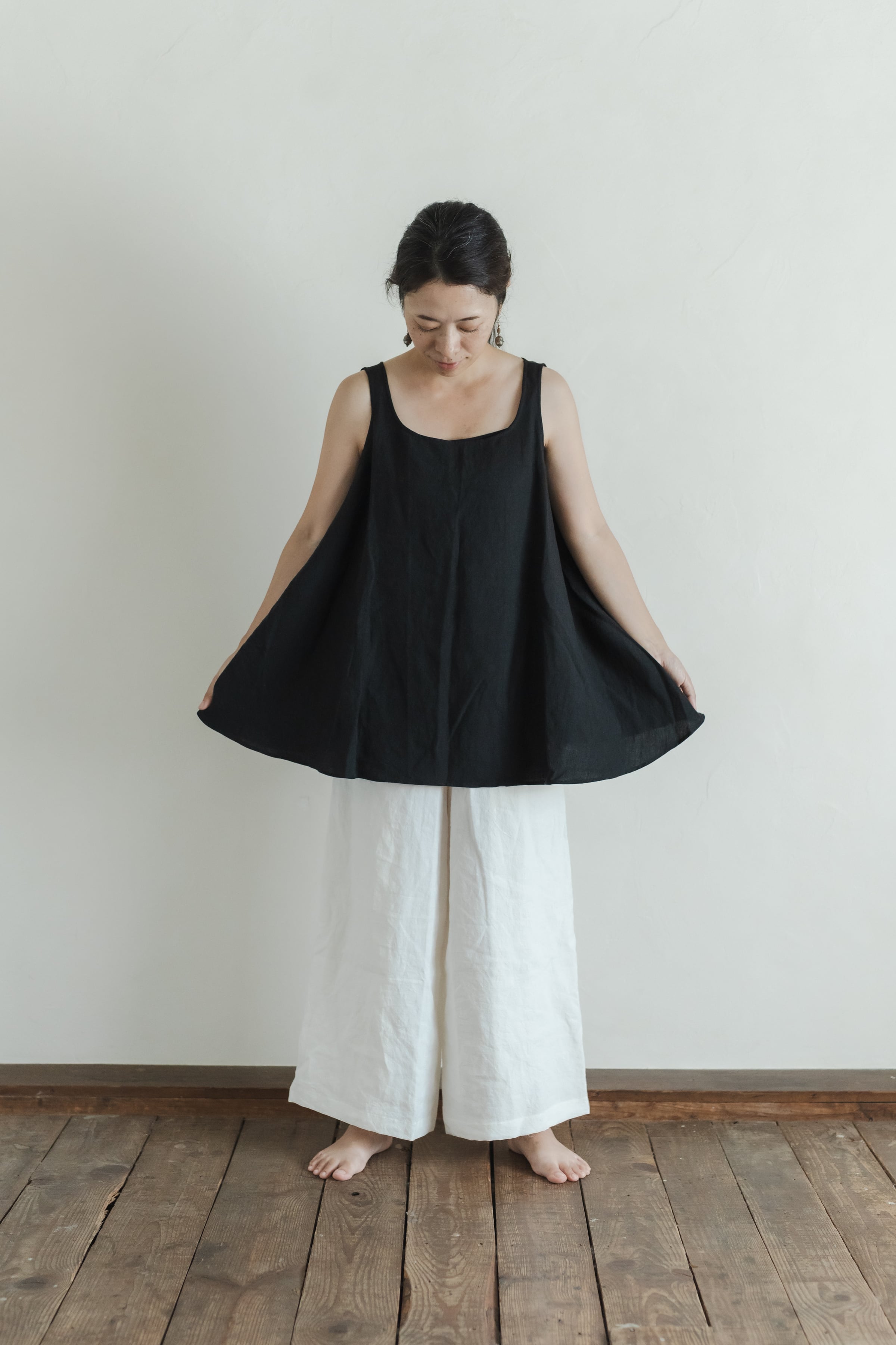 new Linen wrap pants color:White(白)