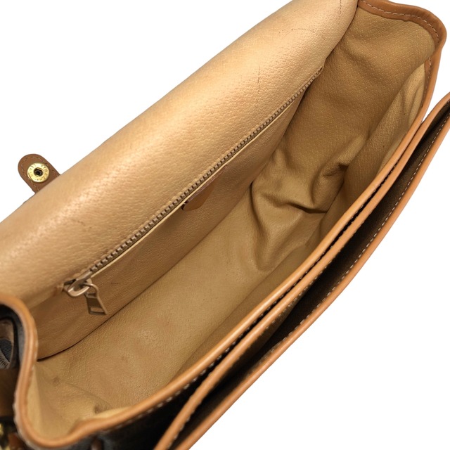 CELINE セリーヌ マカダム ショルダーバッグ ブラウン ブラゾン型押し PVCレザー vintage ヴィンテージ オールド z58jxy