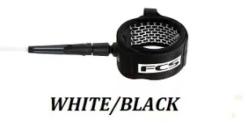 FCS 7ft WHITE/BLACK ALL ROUND LEASH