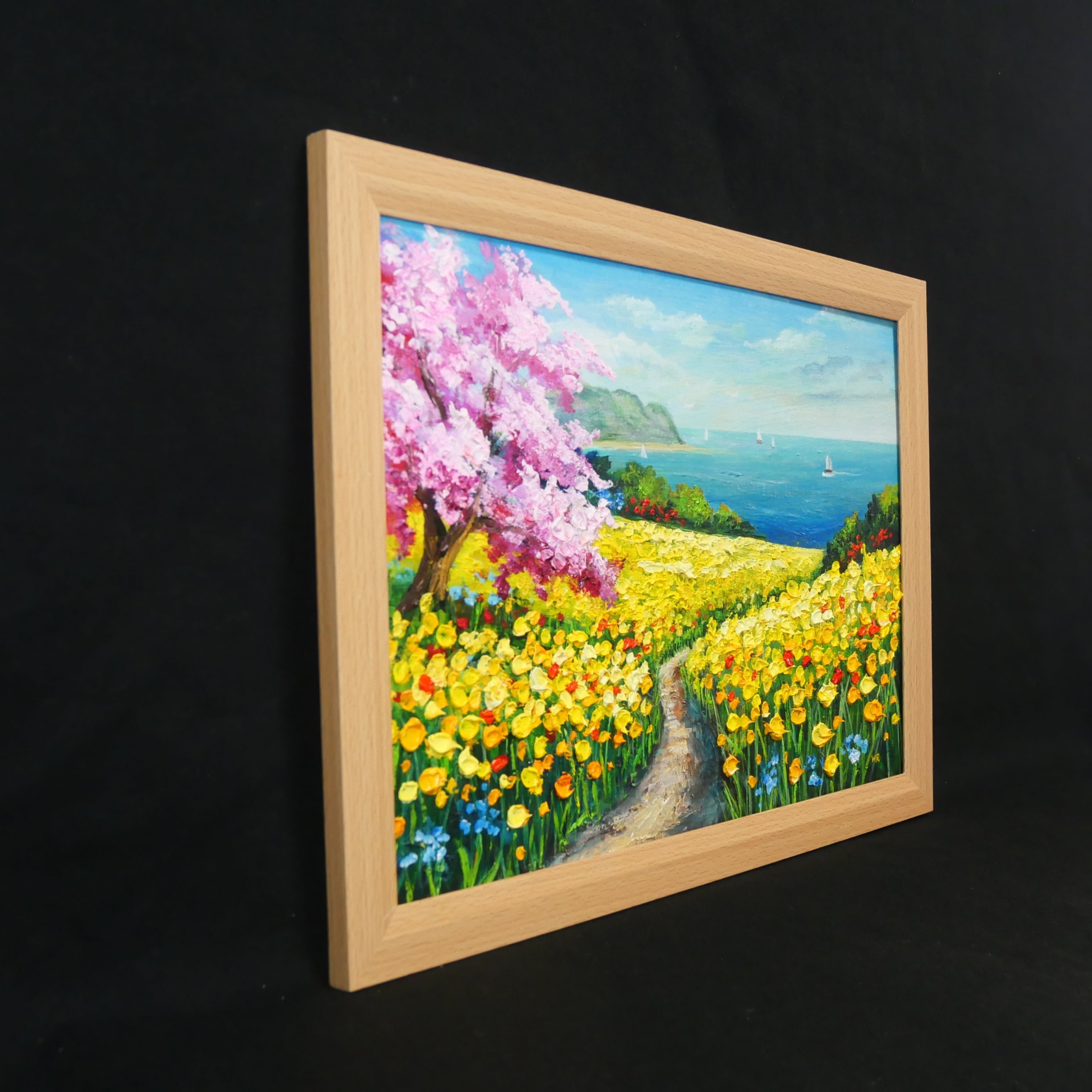 油絵/原画】希望の花咲く春の日｜春のインテリアを彩る油彩画 絵画