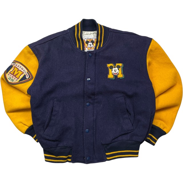 《S》  Disney ディズニー スタジアムジャケット ミッキー バイカラー no.5016