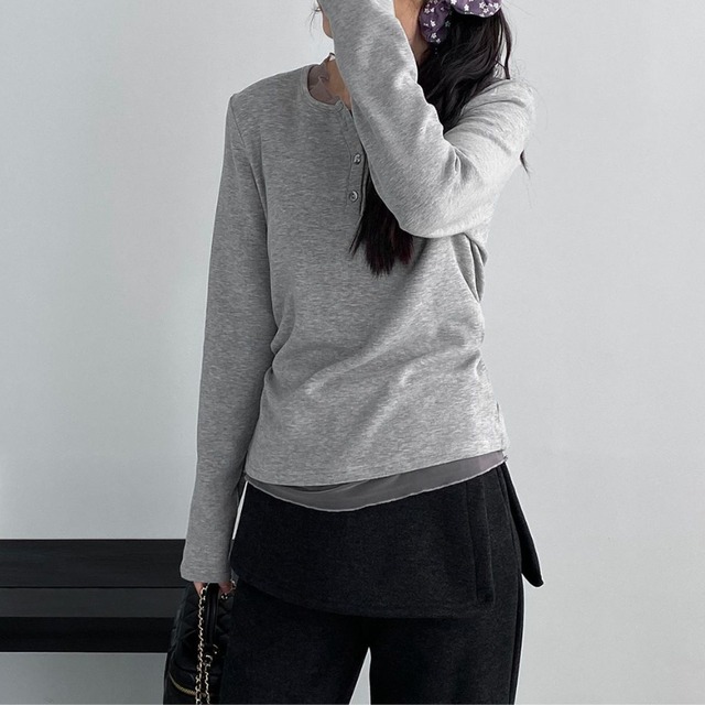 layered sheer cut-and-sew　J00377