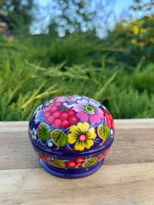 ペトリキウカ塗り　木製ジュエリーボックス（ホメンコ作）ウクライナ製