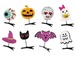 ゆらゆらハロウィンヘアクリップ 色柄形アソート25個セット(指定不可)　ハロウィン ハロウィンパーティー コスプレ ハロウィン装飾