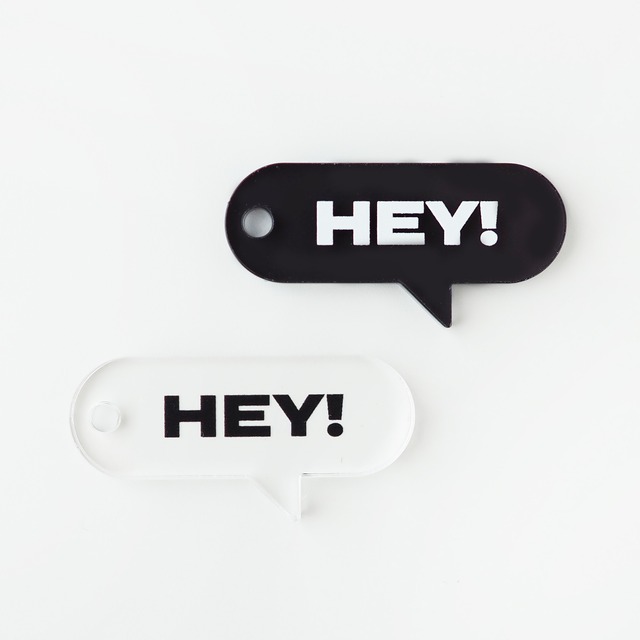 MINI HEY｜モノクロ｜アクリルチャーム｜hattel