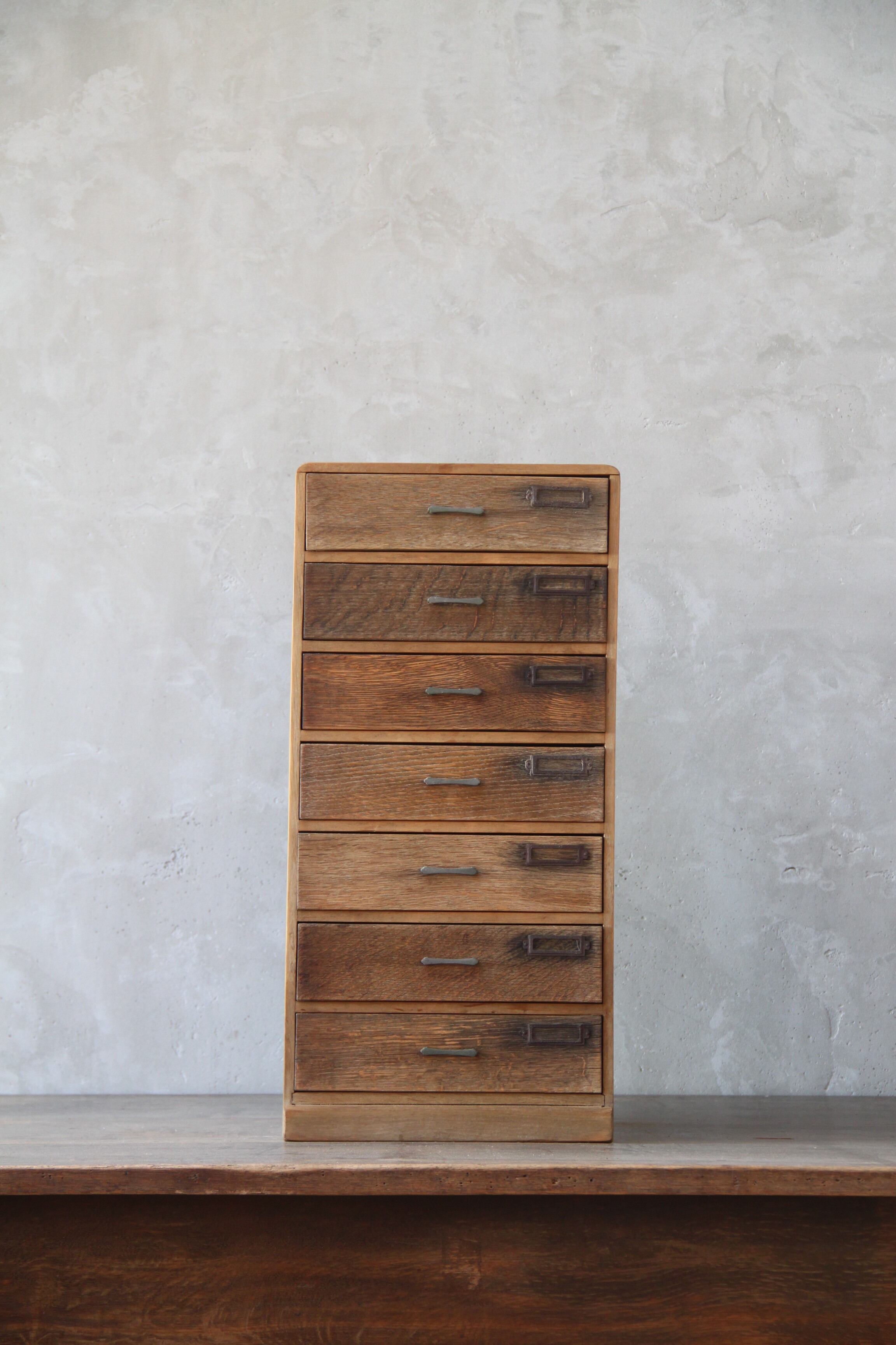 【送料無料】引出(楢) 7杯 古家具/古道具/アンティーク/小箱/引出/収納/